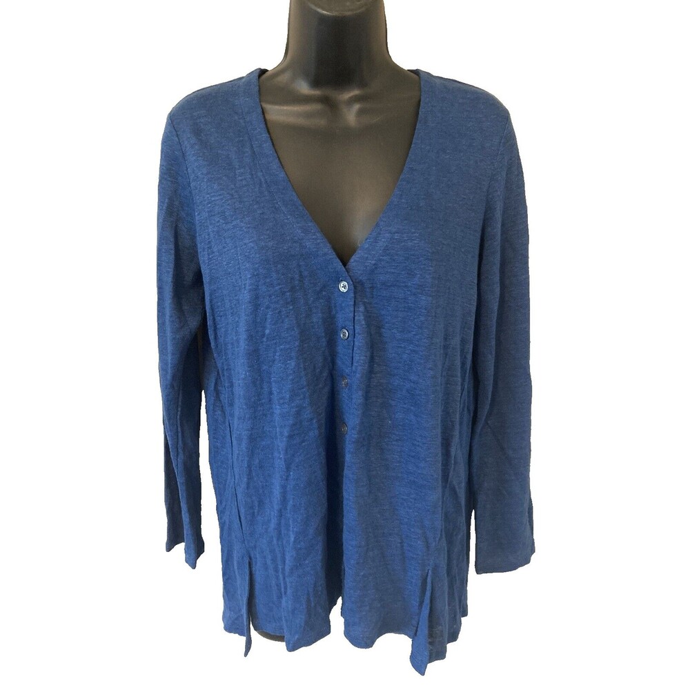 J. Jill Love Linen Button Front Cardigan Womens Size Xs Petite